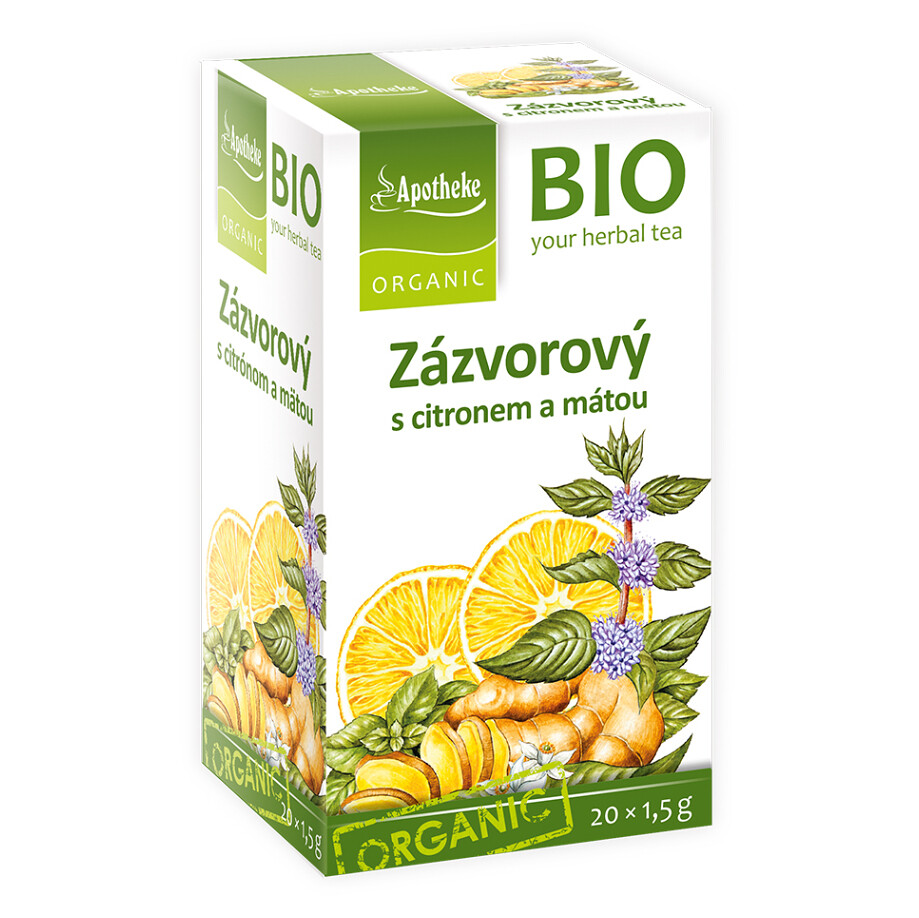 APOTHEKE Zázvorový čaj s citrónom a mätou BIO 20x1,5 g