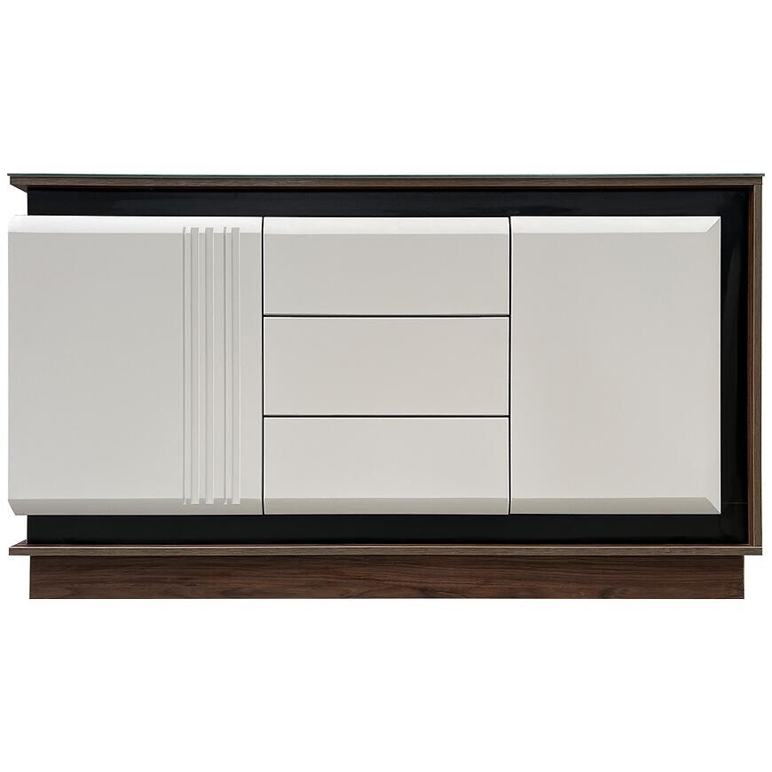 Komoda K4 145 Tmavý Orech/Kašmír/Čierny Mramor