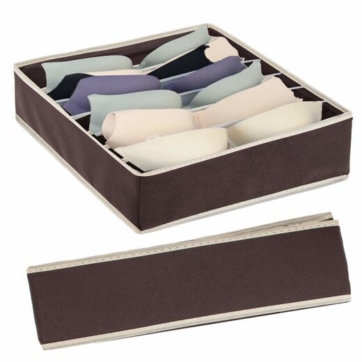 Organizér na bielizeň - 7 priehradok - hnedý
