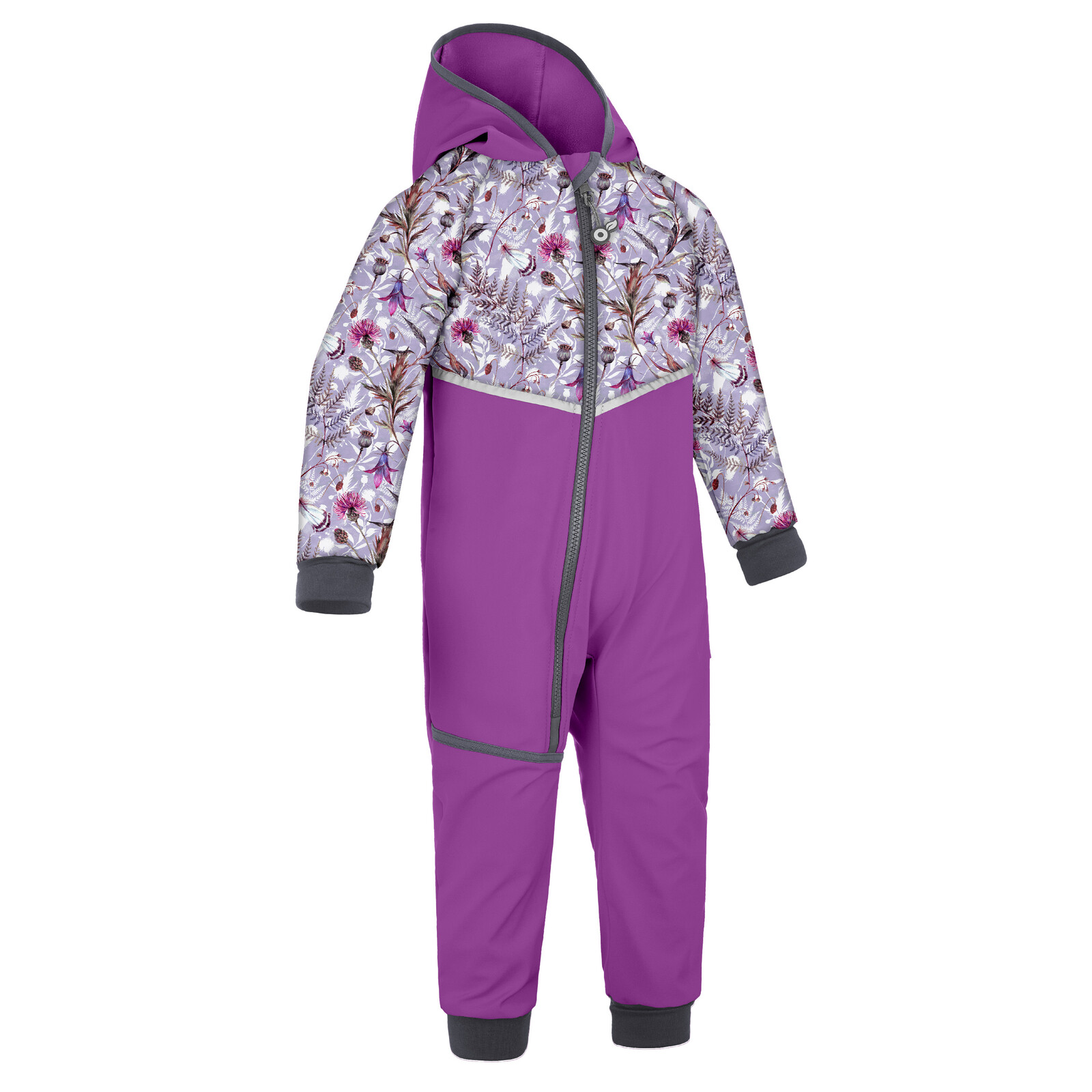 Unuo Unuo, Batoľacia softshellová kombinéza s fleecom Mini, Ostružinová, Lúka Veľkosť: 74/80 8596227103409