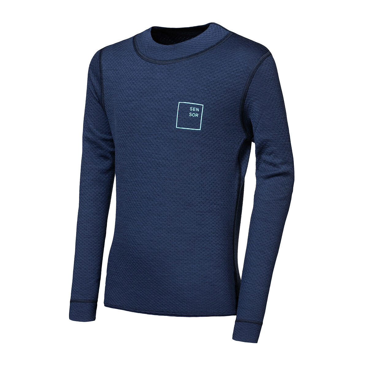 SENSOR MERINO DF LOGO UP juniorské tričko dl.rukáv deep blue Veľkosť: 140