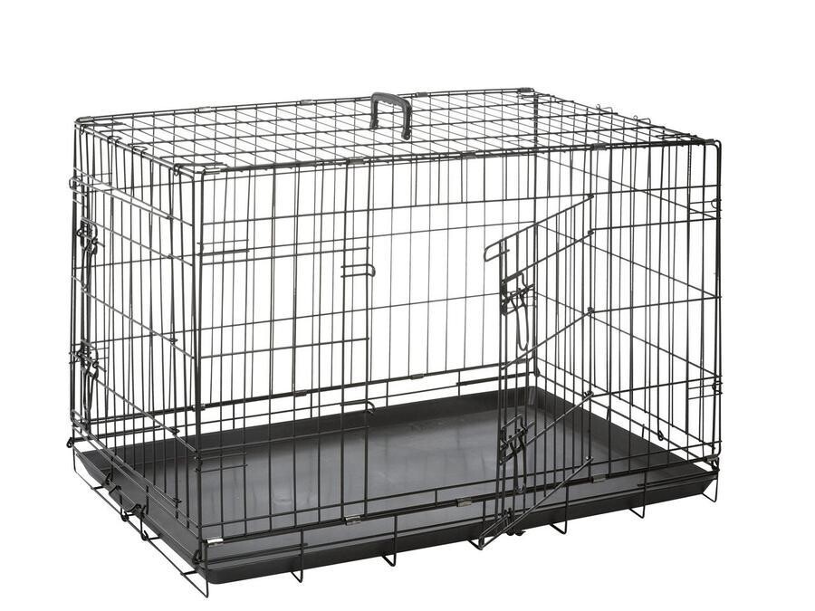 Drátěná klec černá dva vchody 109x70x76cm