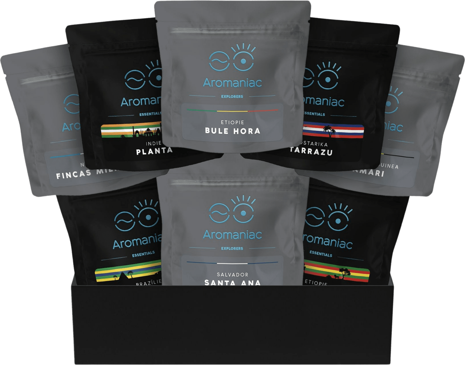 AROMANIAC Degustačný balíček Aromaniac Pokušiteľ v darčekovej krabici 8 x 50 g