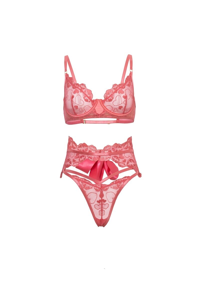 Ružový trojdielny set Alicia