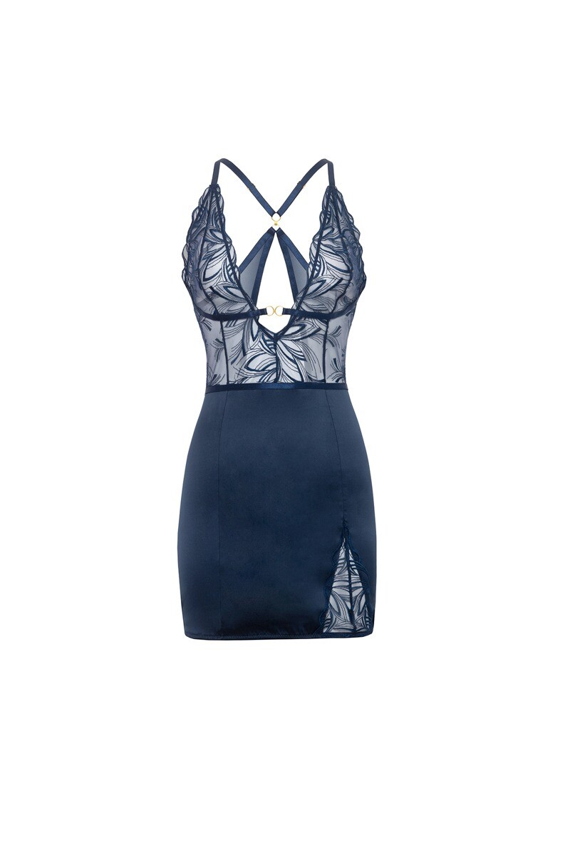 Tmavomodrá košieľka s čipkou Davina