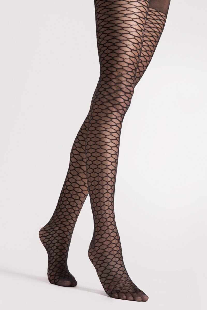 Čierne vzorované pančuchy Darla 20 den