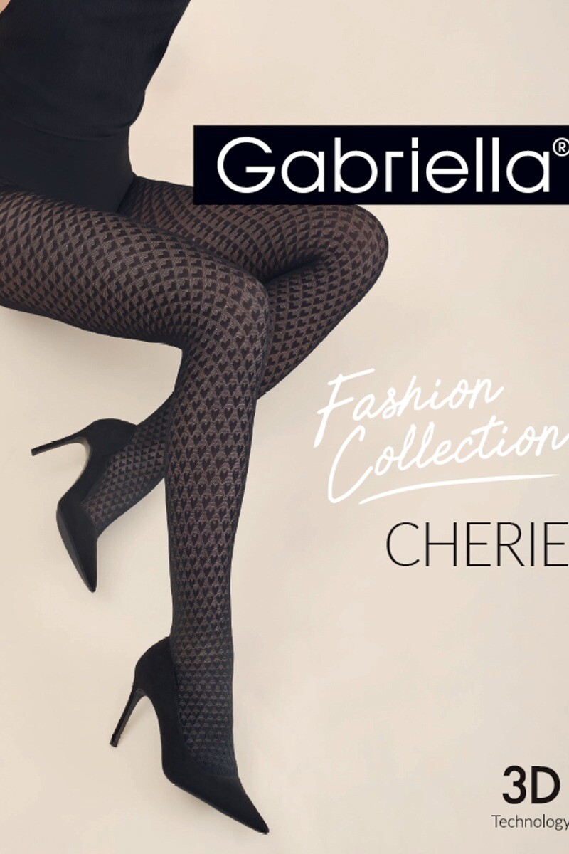 Čierne pančuchy so srdiečkami Cherie 60 den