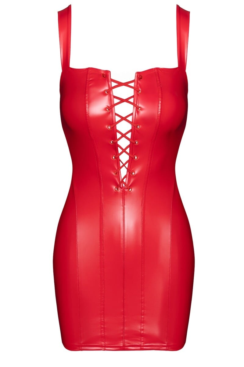 Červené mini šaty Bombshell Lace-Up