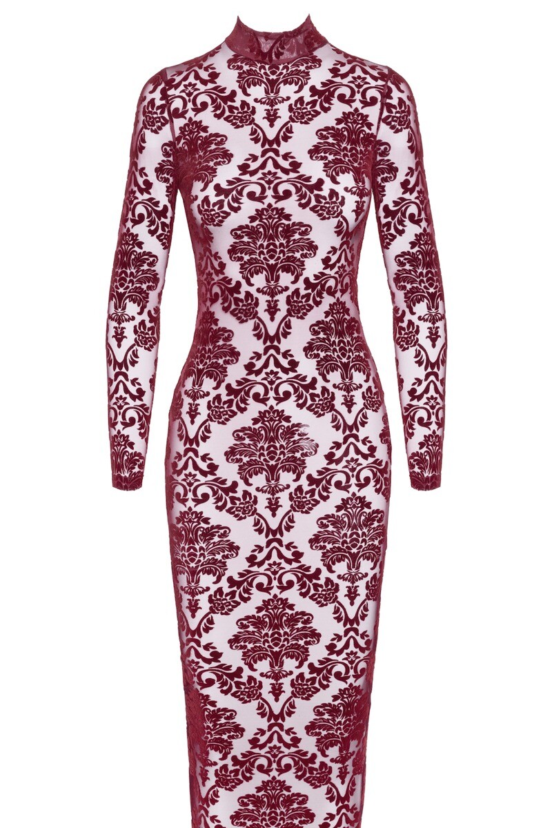 Bordové dlhé šaty Kink Royal