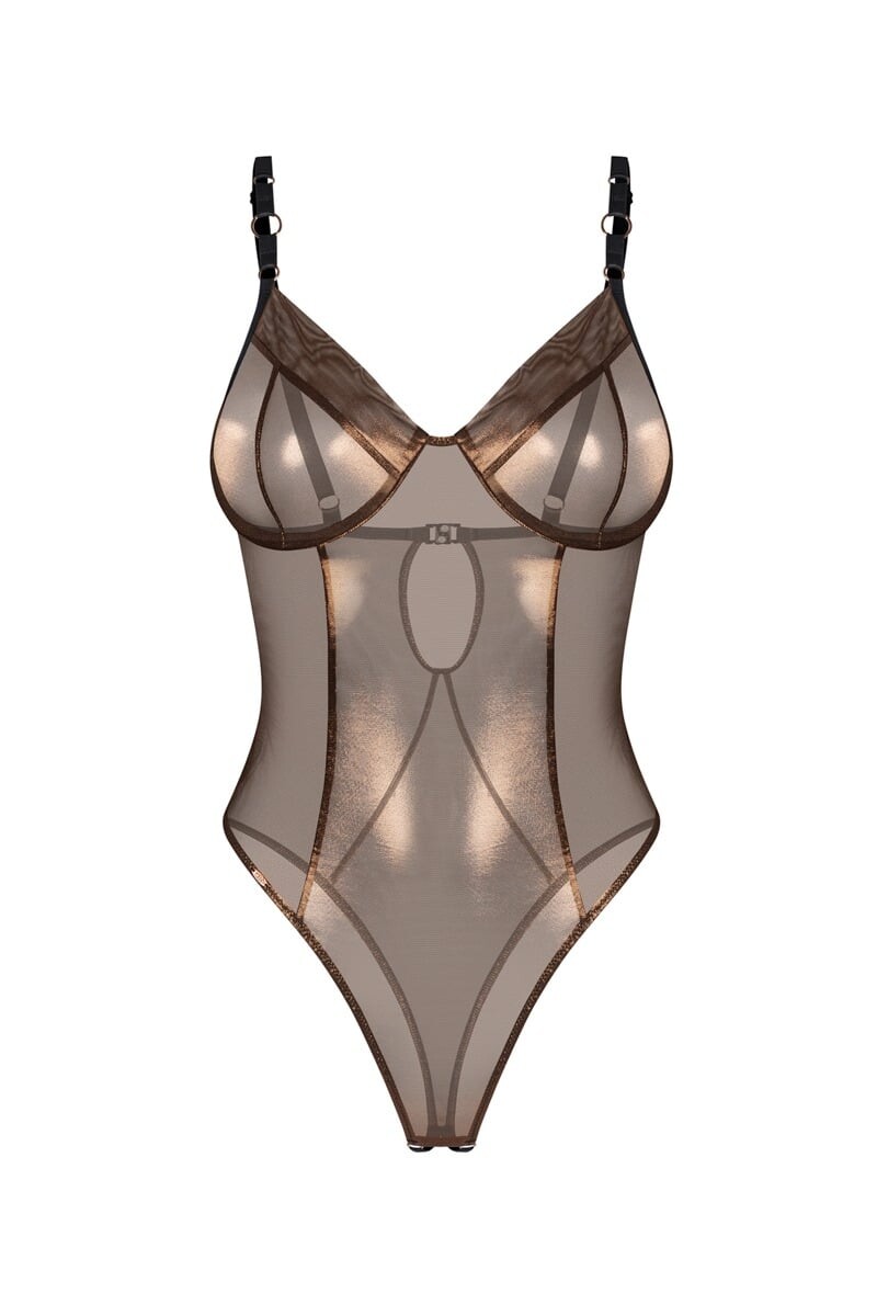 Metalické crotchless body Soranna