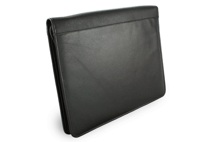 Čierna kožená zipsová spisovka A4 119-0325-60