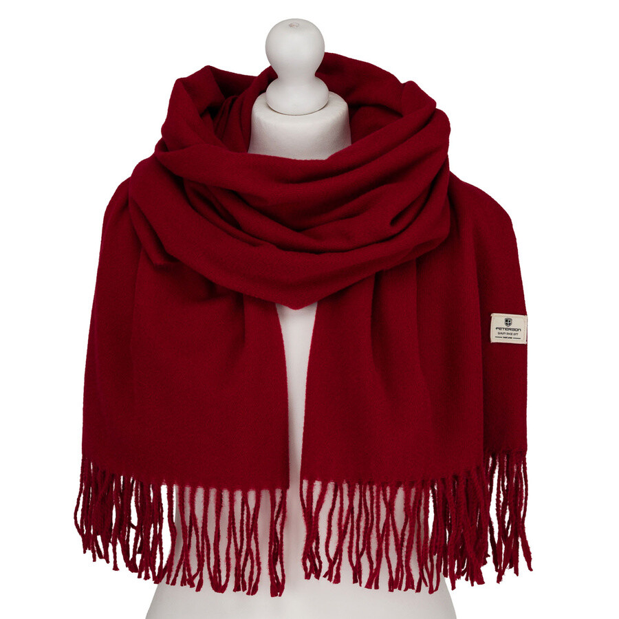 Dámsky veľký červený šál so strapcami