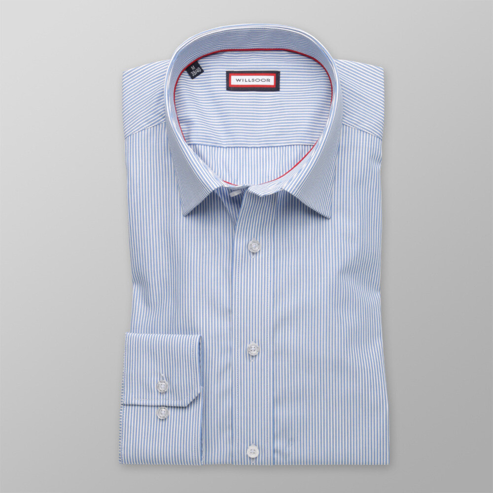 Pánska slim fit košeľa (výška 176-182) 8243 s pásikmi