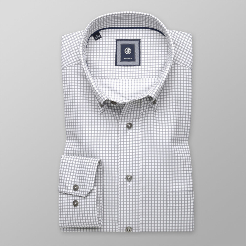 Košeľa London sivá kockovaný vzor (výška 176 - 182) 10582