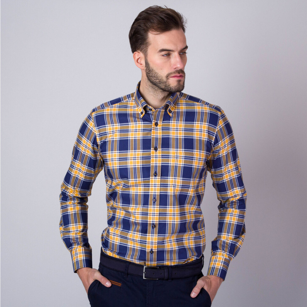 Košeľa klasická s károvaným vzorom (výška 176 - 182 a 188 - 194) 11072