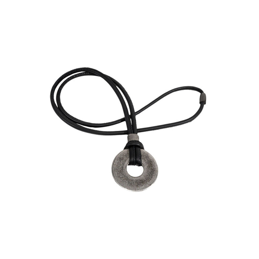 Dámsky náhrdelník s matným kovovým kolieskom 18374