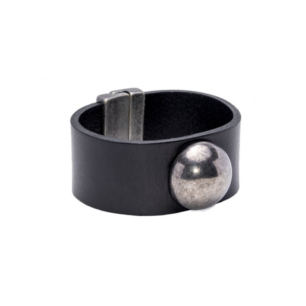 Dámsky kožený náramok s guľôčkou z matnej ocele18390