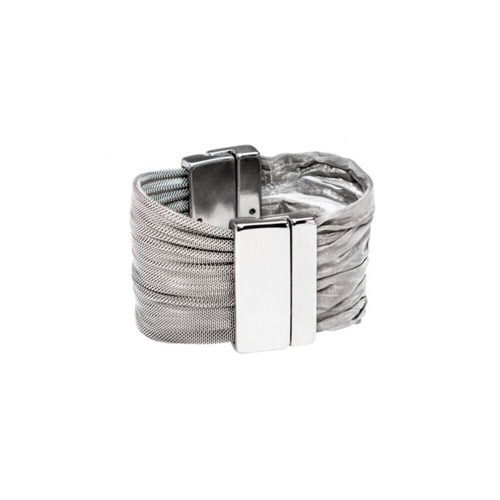 Náramok z oceľovej sieťoviny s lesklým zapínaním 18417