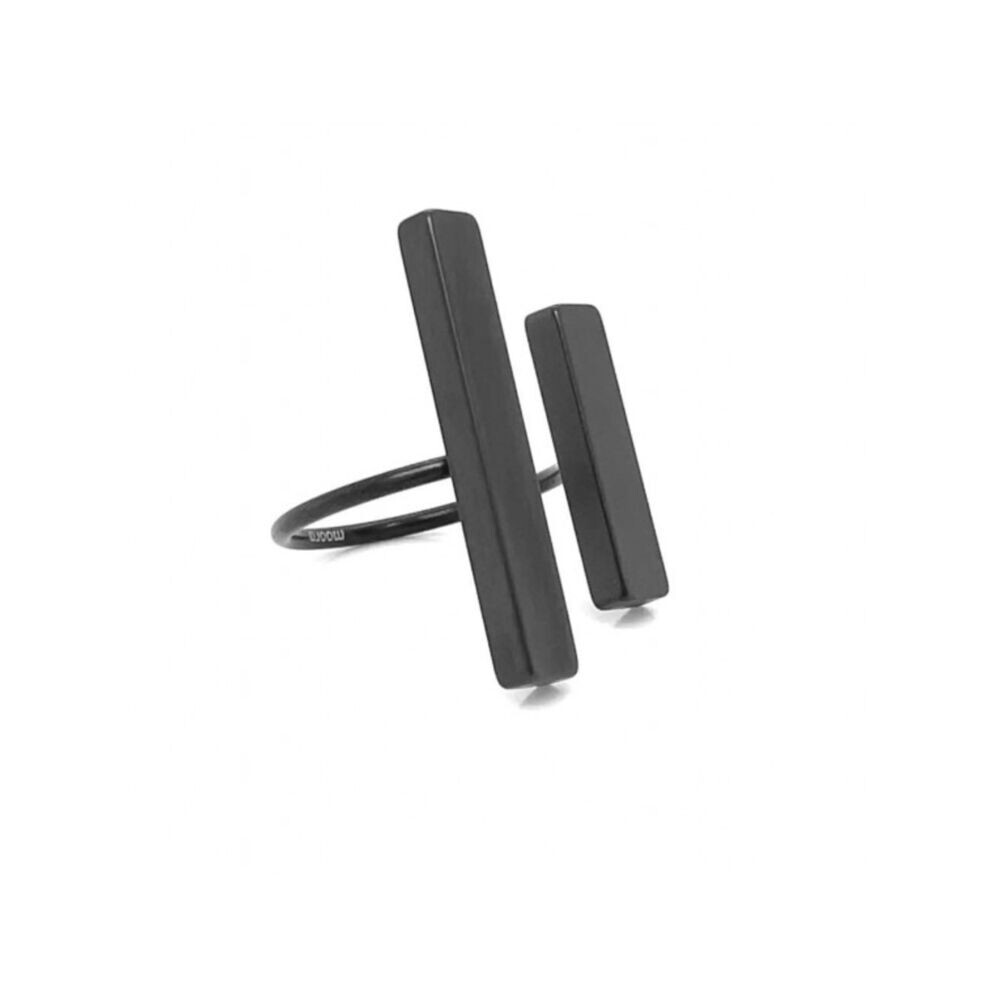 Čierny prsteň dámsky matný z chirurgickej ocele 18578