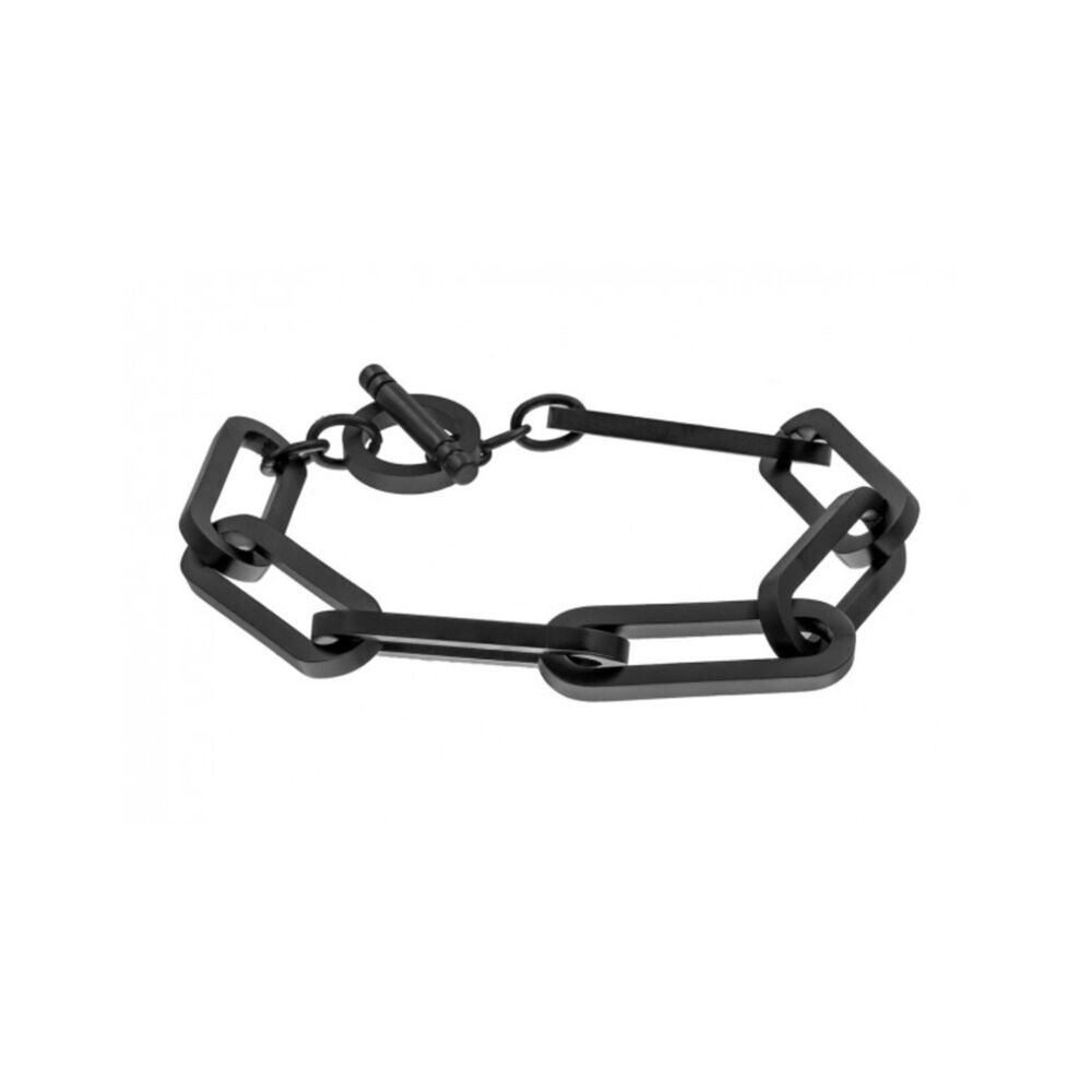 Dámsky čierny náramok s veľkými článkami 18651