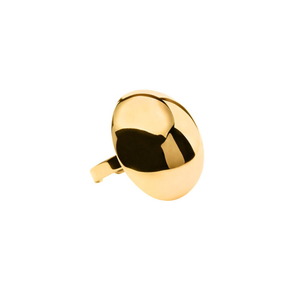 Prsteň z pozlátenej chirurgickej ocele v tvare pologule 18812