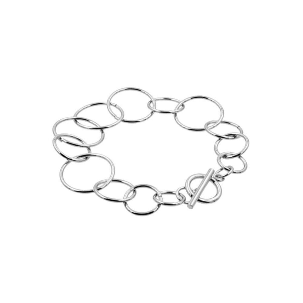 Strieborný náramok s kruhmi z chirurgickej ocele 18813