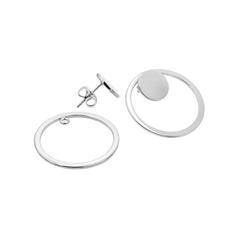 Sada väčších okrúhlych náušníc 2v1 z lesklej chirurgickej ocele 18896