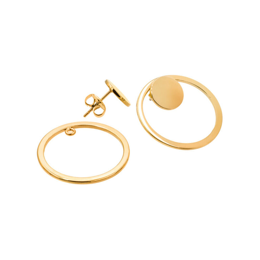 Sada väčších okrúhlych náušníc 2v1 z pozlátenej chirurgickej ocele 18897