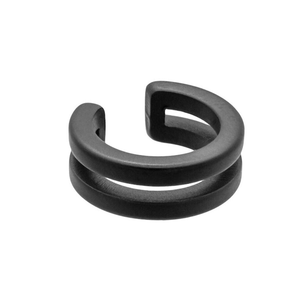 Minimalistická dvojitá záušnica z čiernej chirurgickej ocele - 5 mm 18937