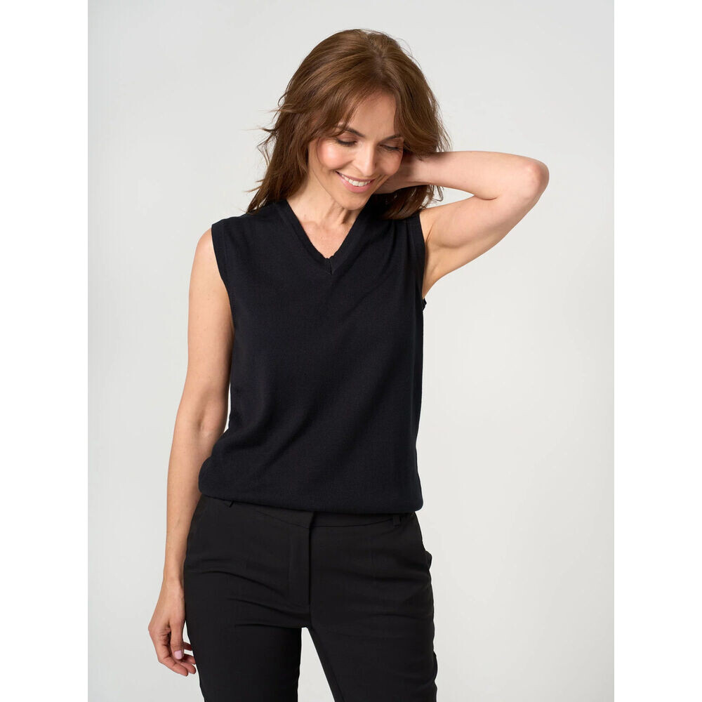 Dámska bordová pletená vesta s výstrihom do V 19181