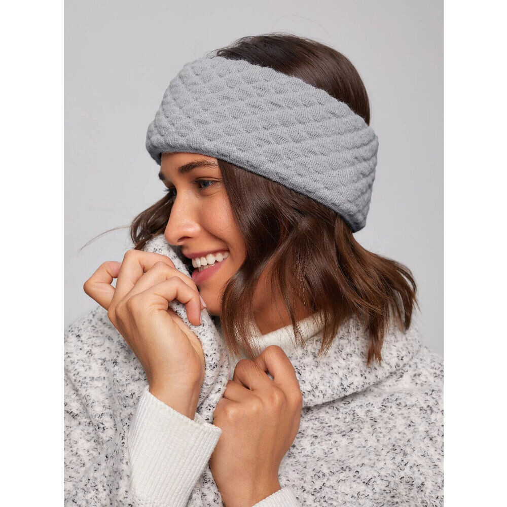 Dámska sivá čelenka s 3D textúrou 19244