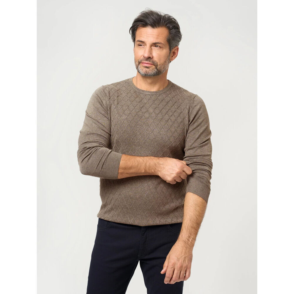 Pánsky sveter modrý s okrúhlym výstrihom 19287