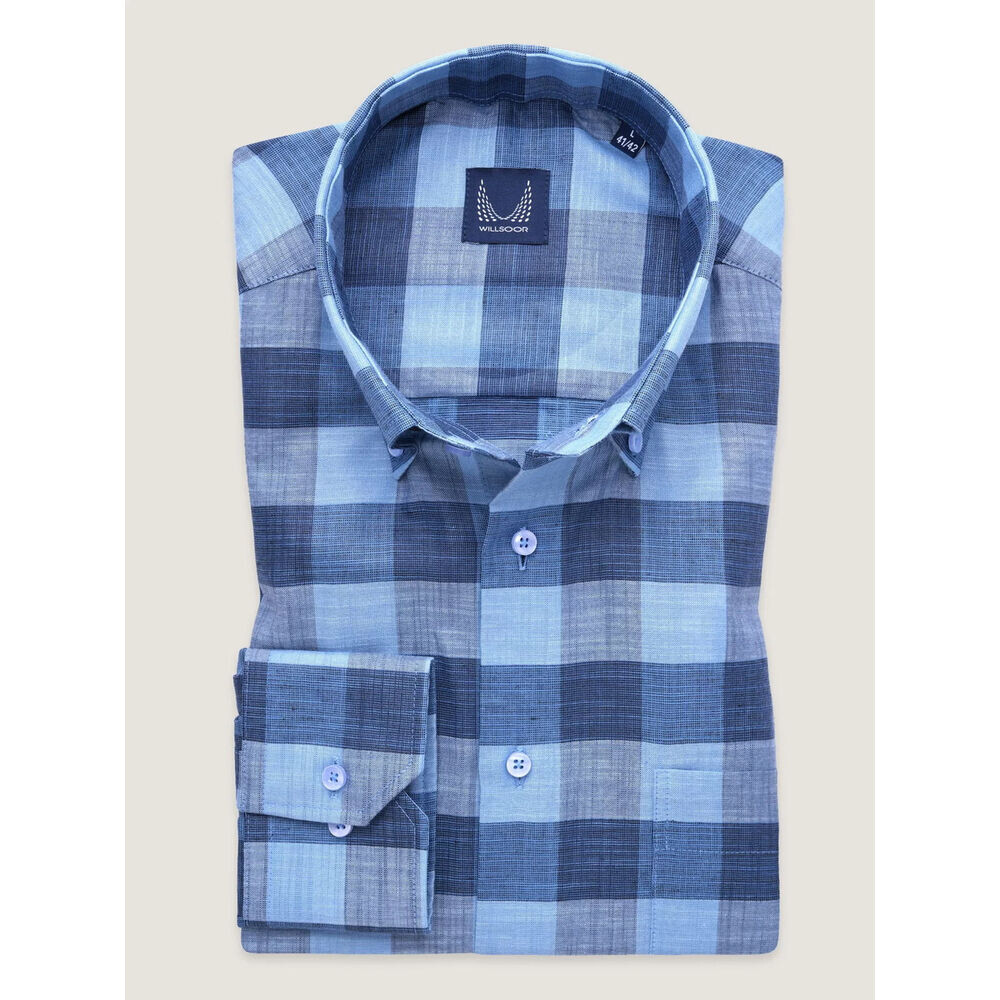 Pánska košeľa slim fit s farebným kockovaným vzorom 19296