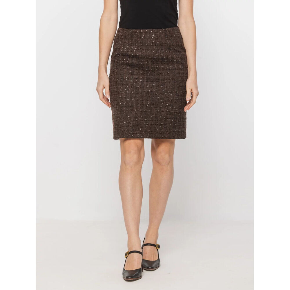 Dámska sukňa v hnedo-čiernej farbe 19390