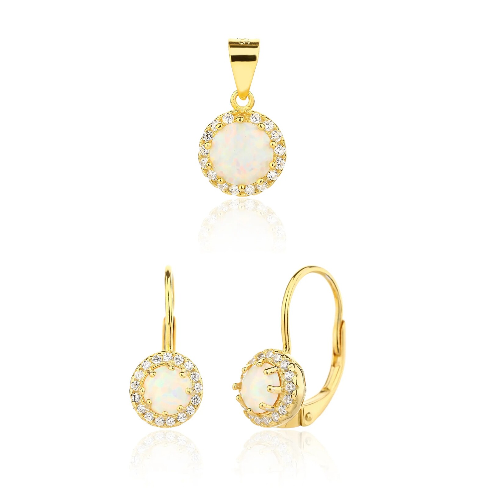 JVD Elegantná pozlátená sada šperkov SVLS0121SJ6GO00 (prívesok, náušnice)