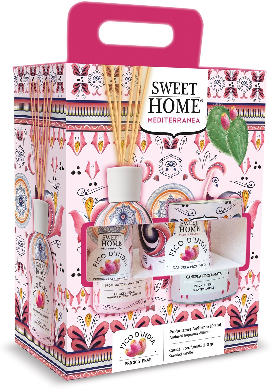 Sweet Home Collection Darčeková sada aróma difuzéra so sviečkou Opuncia