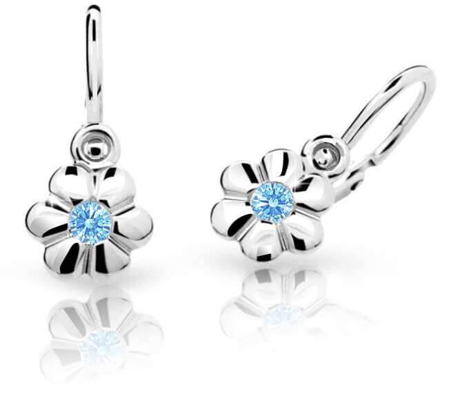 Cutie Jewellery Detské náušnice z bieleho zlata C1736-10-X-2 svetlo modrá