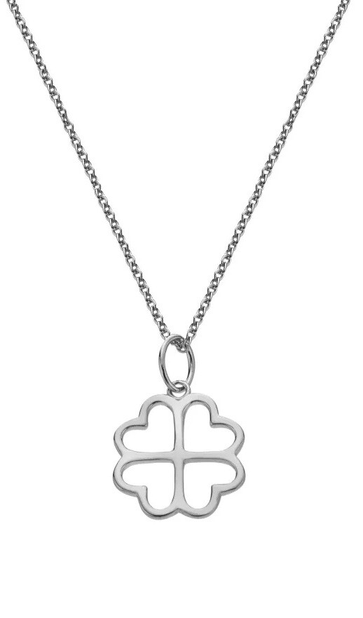 Hot Diamonds Strieborný náhrdelník Štvorlístok Silver Whisper SWP010 (retiazka, prívesok)