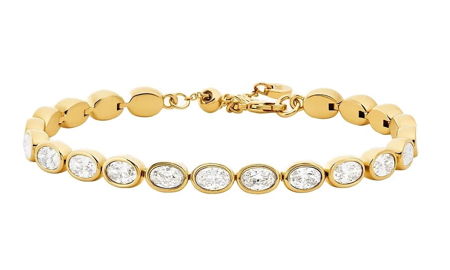 Michael Kors Oslnivý pozlátený náramok s kubickými zirkónmi Bezel MKJ8470710