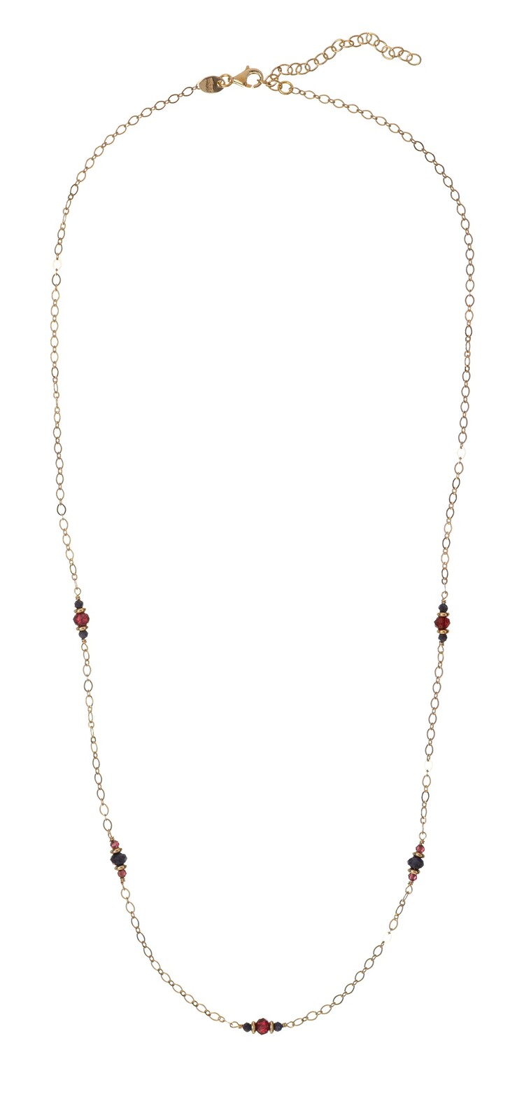 Alisia Pozlátený dámsky náhrdelník s granátmi a zafírmi AL5230.01.000