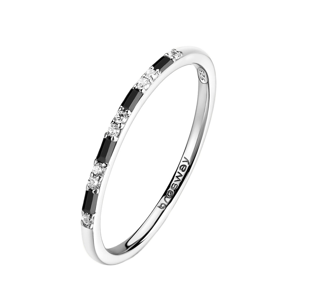 Brosway Štýlový strieborný prsteň so zirkónmi Fancy Mystery Black FMB128 56 mm