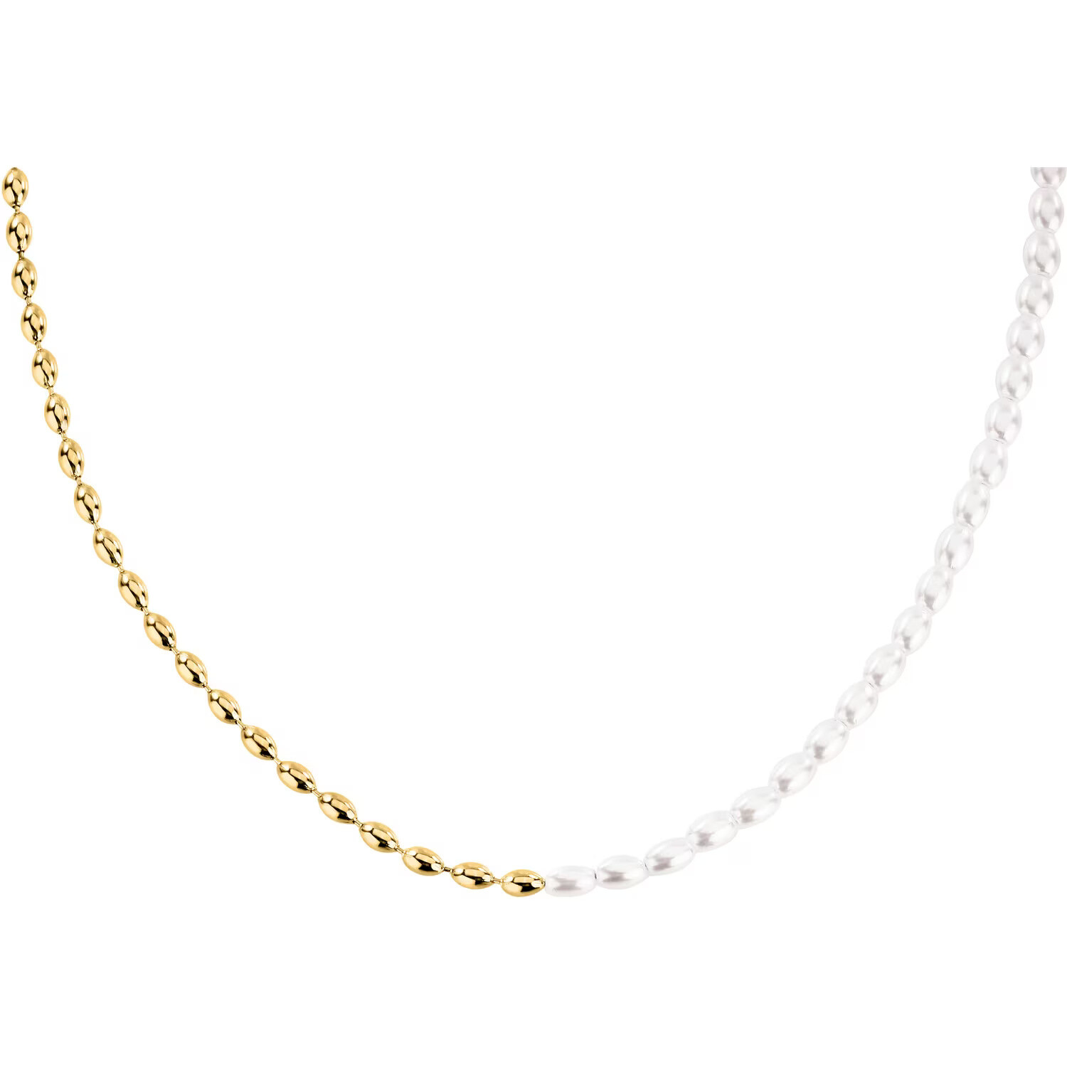 La Petite Story Dizajnový pozlátený náhrdelník s perličkami Pearl LPS10AZA08