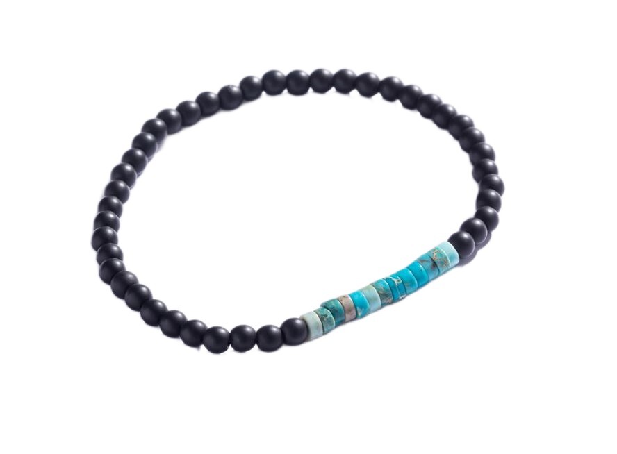 Marc Malone Korálkový náramok s tyrkysom pre mužov MCGB5101