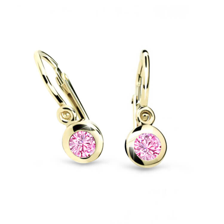 Cutie Jewellery Zlaté detské náušnice C1537-10-X-1 ružová