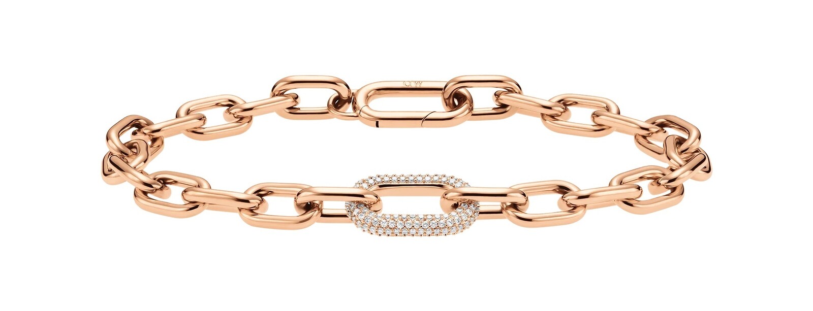 Daniel Wellington Luxusný bronzový náramok s kryštálmi Crystal Link DW00400572 17,5 cm