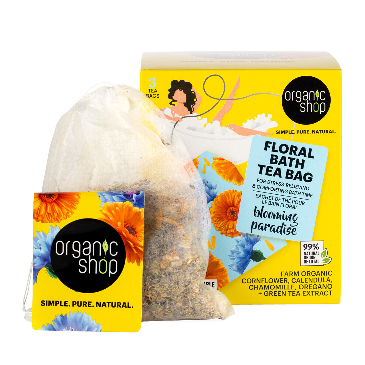 Organic Shop Vrecká do kúpeľa Kvetinový raj (Bath Tea Bag) 3 x 50 g