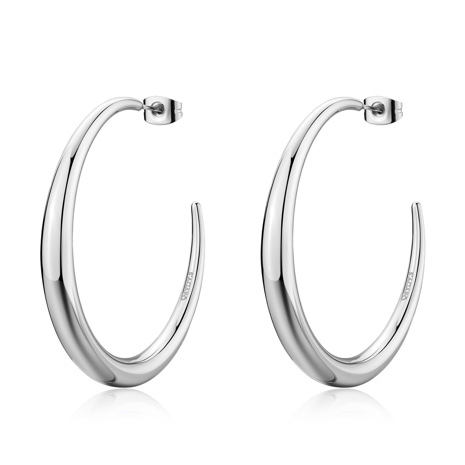 S'Agapõ Módne oceľové kruhové náušnice Chunky SHK120