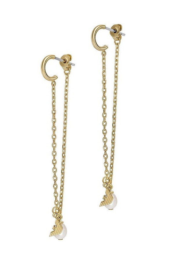 Emporio Armani Dlhé visiace náušnice s pravou perlou EGS3199710