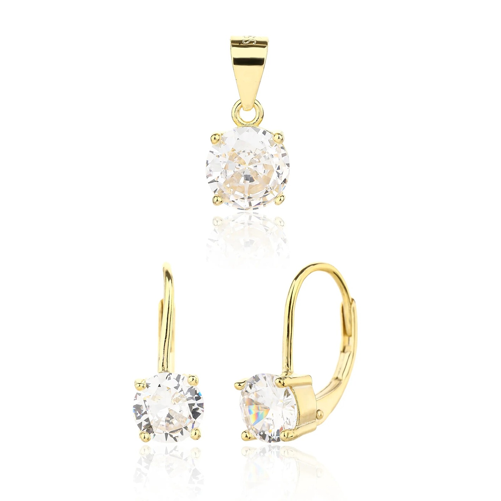 JVD Nežná pozlátená sada šperkov SVLS0130SJ6GO00 (prívesok, náušnice)