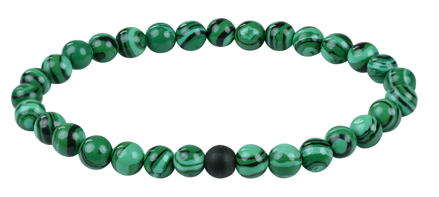 Troli Obrúbený náramok z malachitu a ónyxu 20 cm